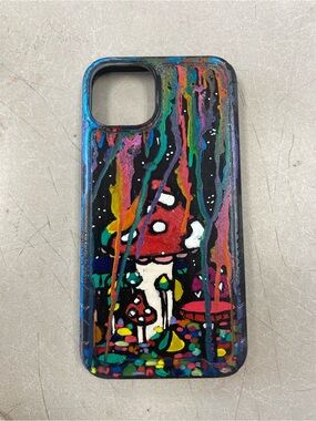 Hand-Painted Mushroom iPhone Case in Multicolor